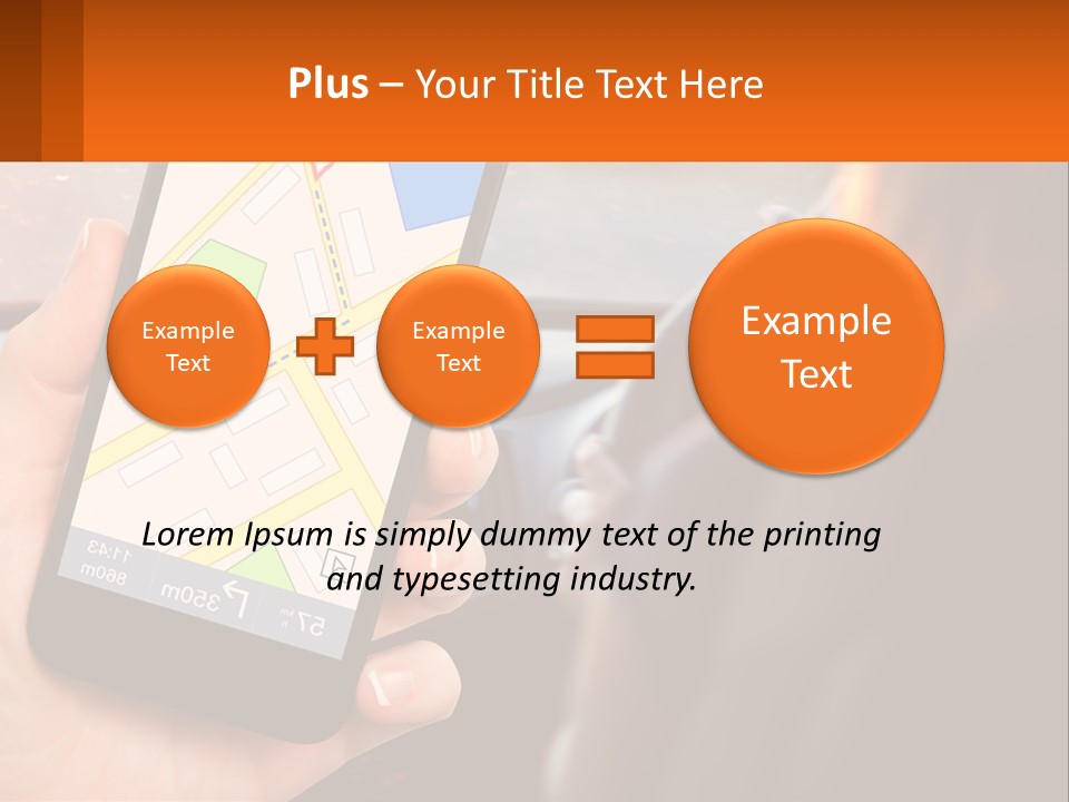 A Person Holding A Cell Phone While Driving A Car PowerPoint Template