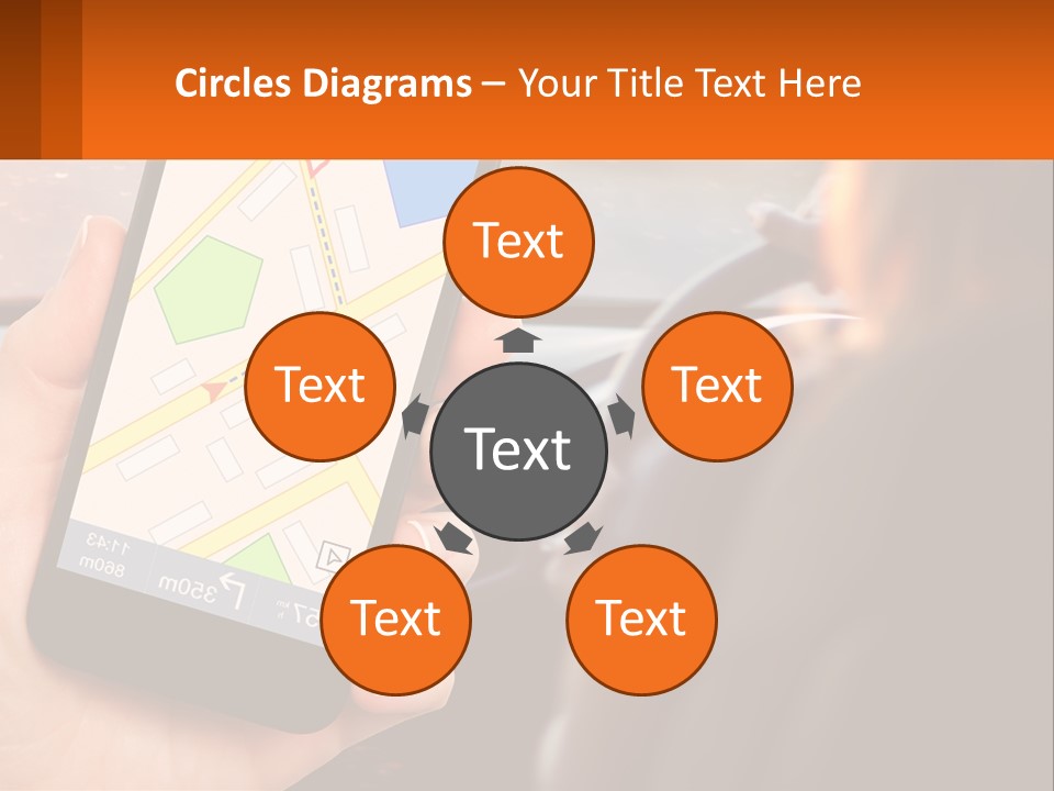 A Person Holding A Cell Phone While Driving A Car PowerPoint Template