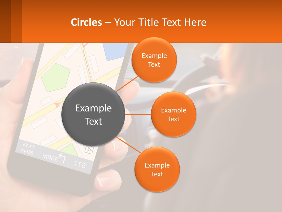 A Person Holding A Cell Phone While Driving A Car PowerPoint Template