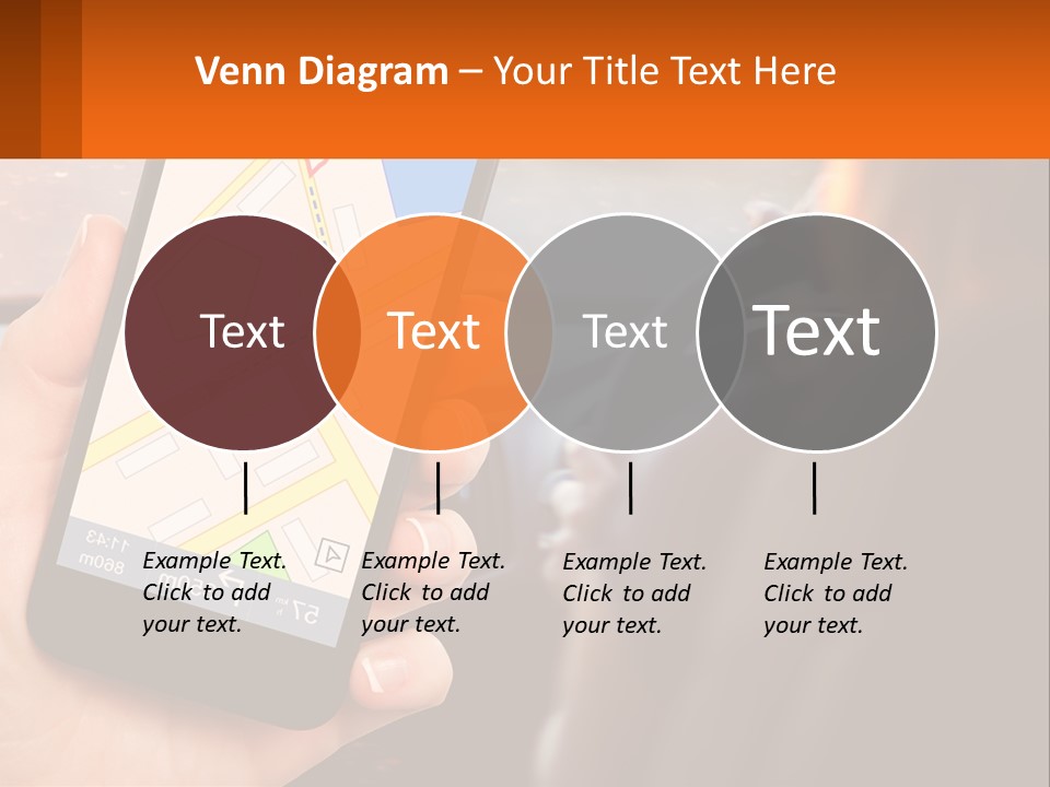 A Person Holding A Cell Phone While Driving A Car PowerPoint Template