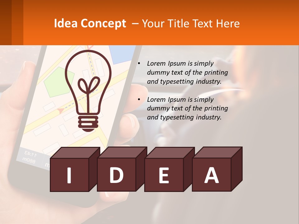 A Person Holding A Cell Phone While Driving A Car PowerPoint Template