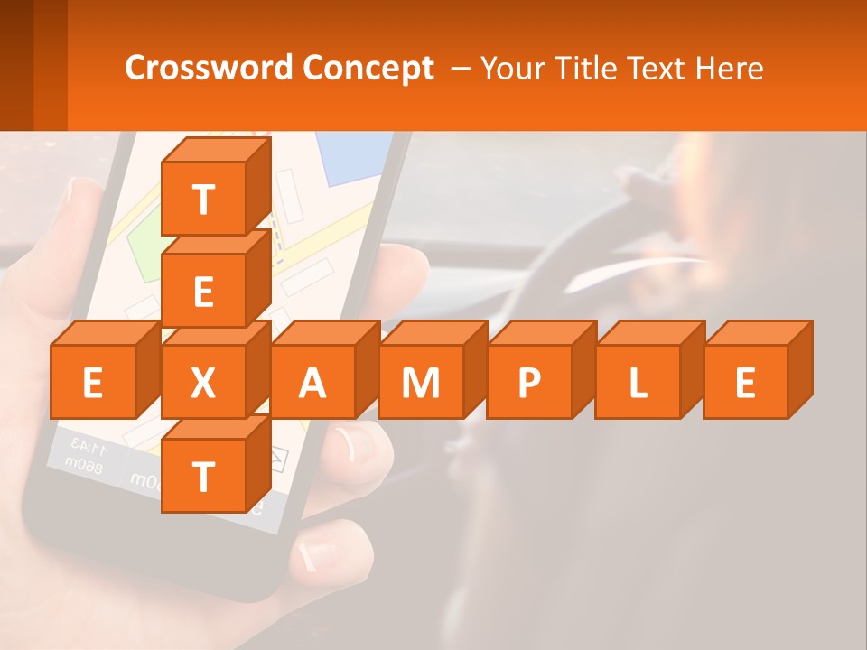 A Person Holding A Cell Phone While Driving A Car PowerPoint Template
