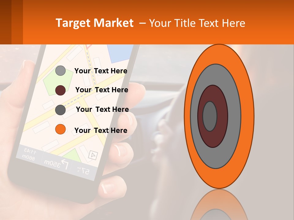 A Person Holding A Cell Phone While Driving A Car PowerPoint Template