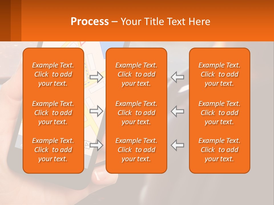 A Person Holding A Cell Phone While Driving A Car PowerPoint Template
