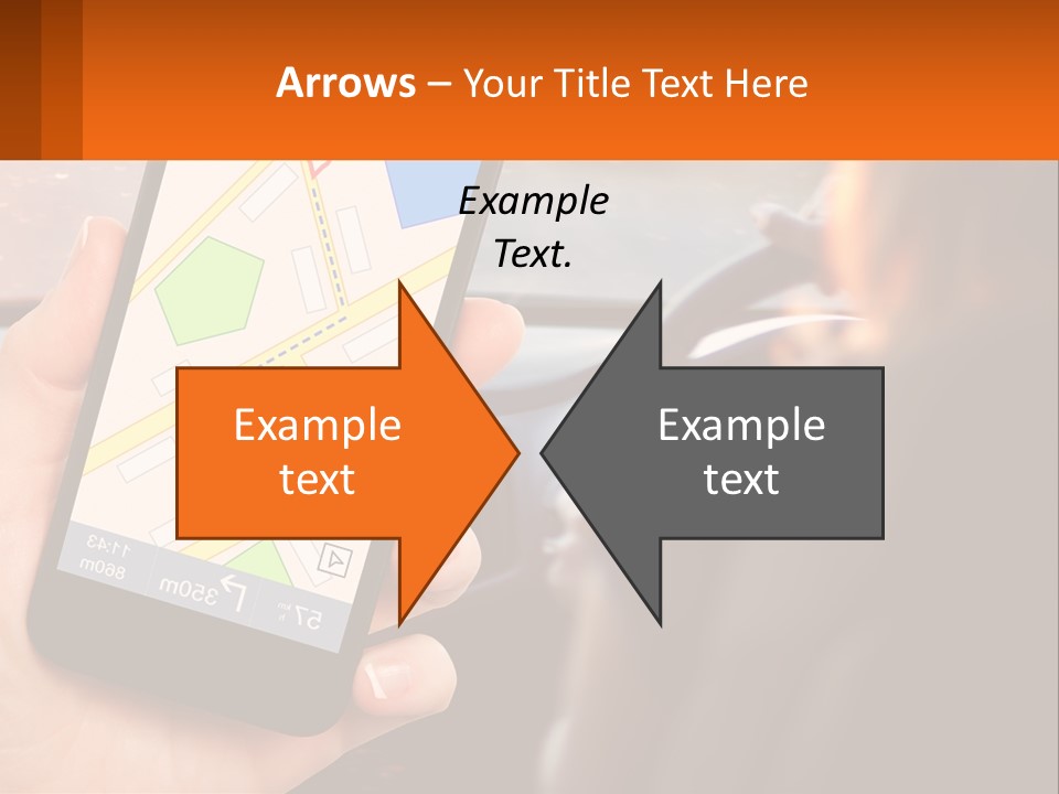A Person Holding A Cell Phone While Driving A Car PowerPoint Template
