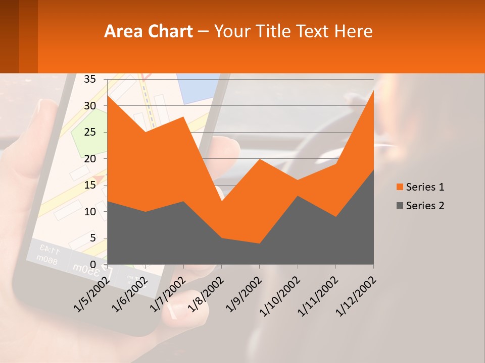 A Person Holding A Cell Phone While Driving A Car PowerPoint Template