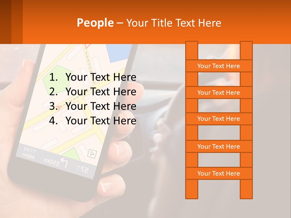A Person Holding A Cell Phone While Driving A Car PowerPoint Template