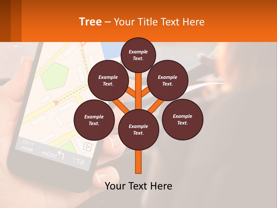 A Person Holding A Cell Phone While Driving A Car PowerPoint Template