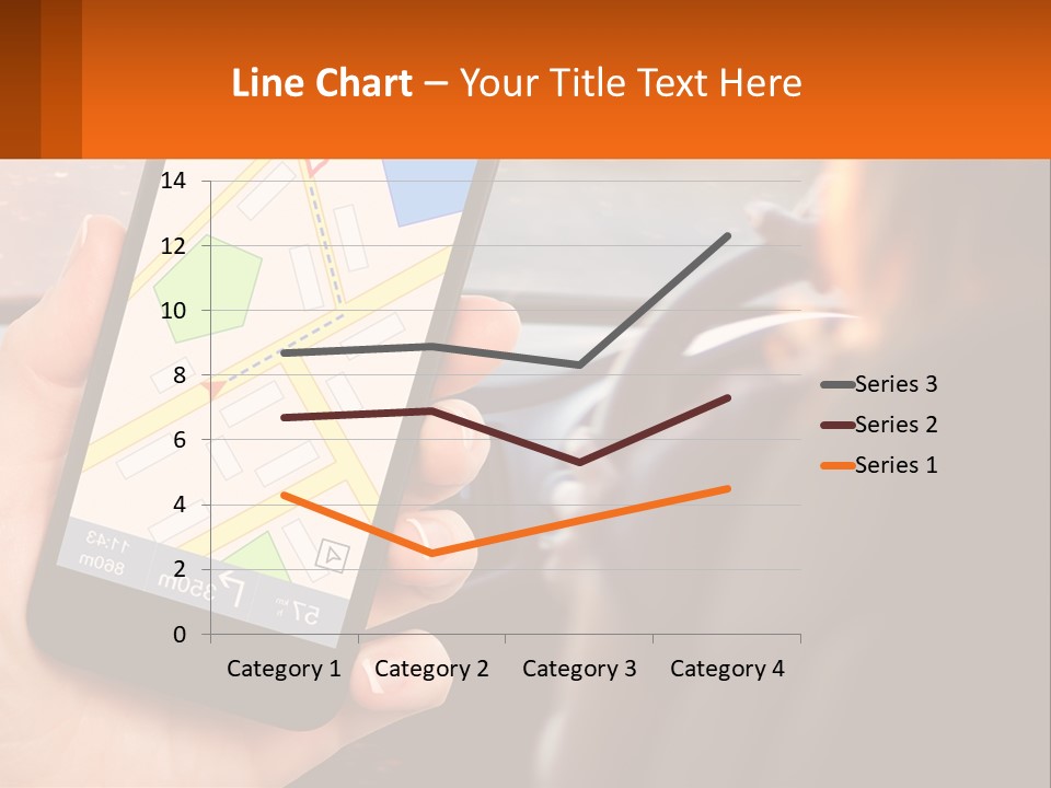 A Person Holding A Cell Phone While Driving A Car PowerPoint Template
