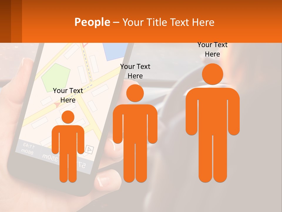 A Person Holding A Cell Phone While Driving A Car PowerPoint Template