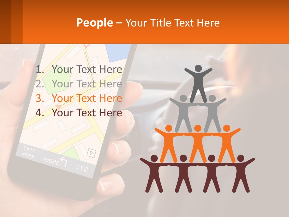 A Person Holding A Cell Phone While Driving A Car PowerPoint Template