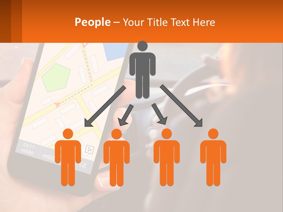 A Person Holding A Cell Phone While Driving A Car PowerPoint Template