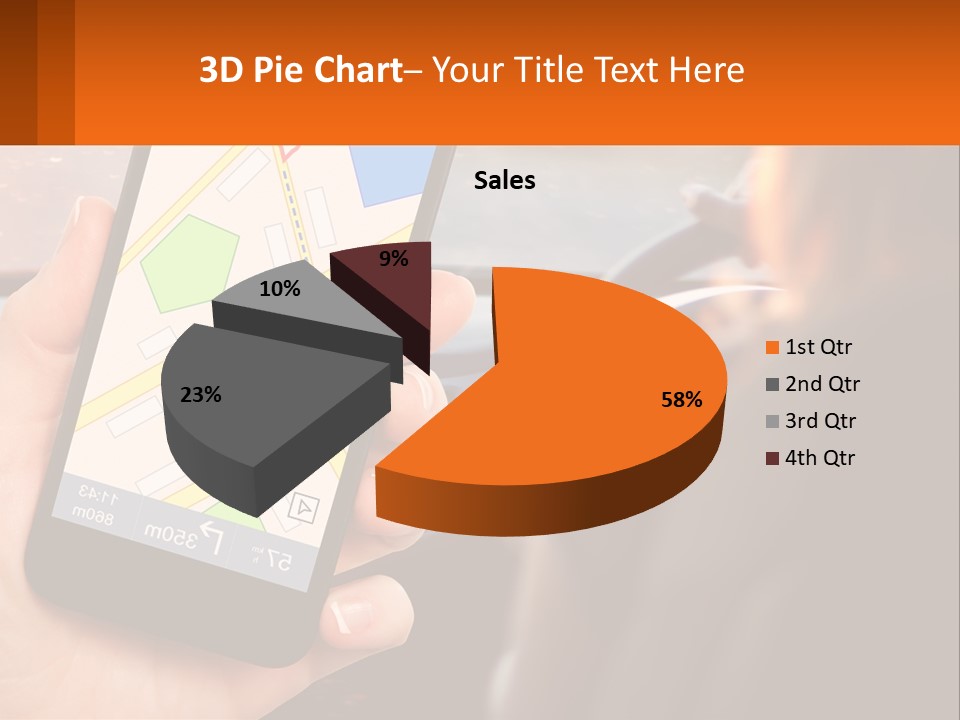 A Person Holding A Cell Phone While Driving A Car PowerPoint Template