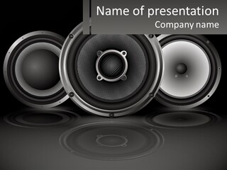 A Group Of Speakers On A Black Background PowerPoint Template
