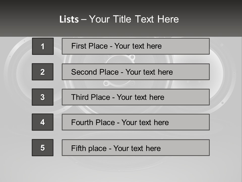 A Group Of Speakers On A Black Background PowerPoint Template