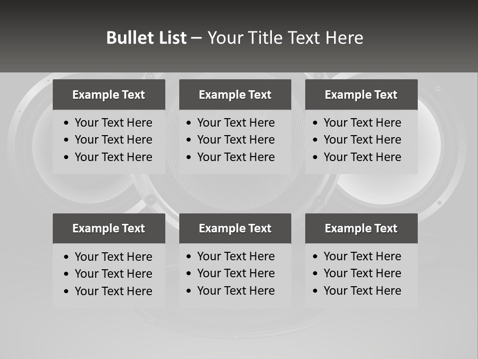 A Group Of Speakers On A Black Background PowerPoint Template