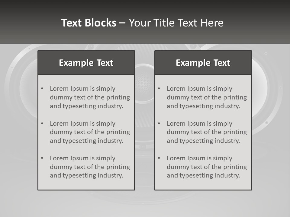 A Group Of Speakers On A Black Background PowerPoint Template