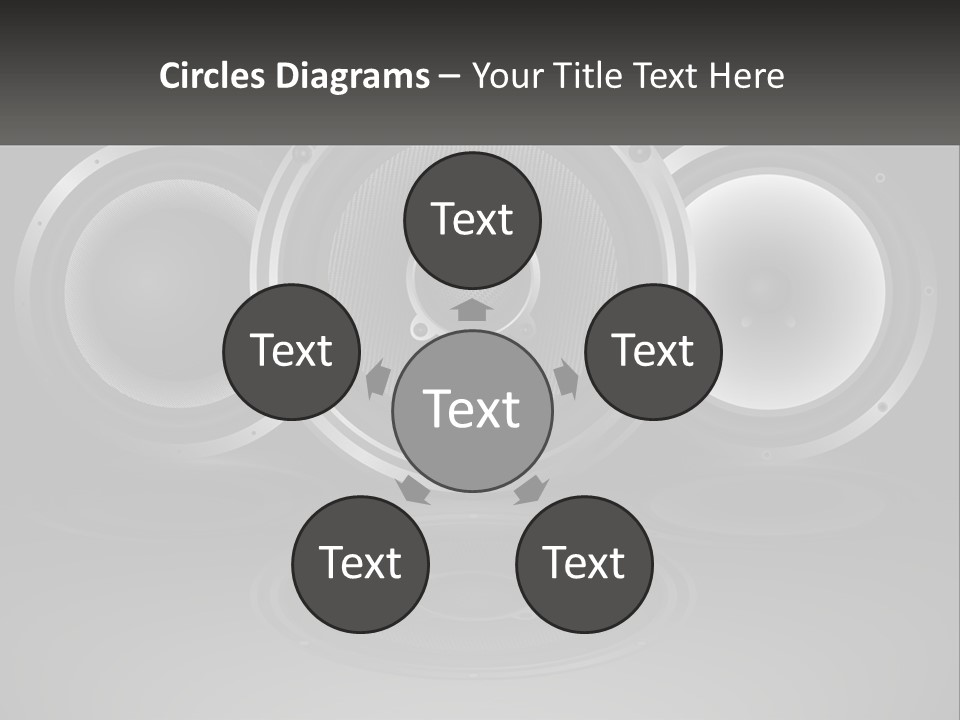 A Group Of Speakers On A Black Background PowerPoint Template