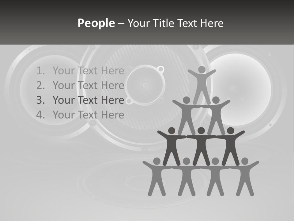 A Group Of Speakers On A Black Background PowerPoint Template