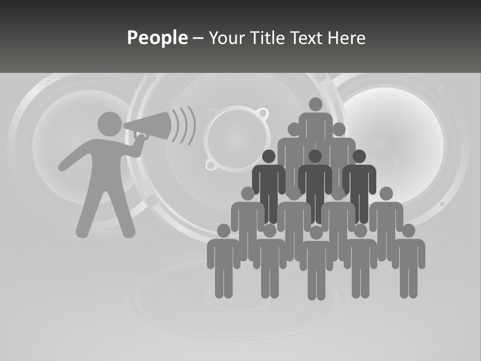 A Group Of Speakers On A Black Background PowerPoint Template