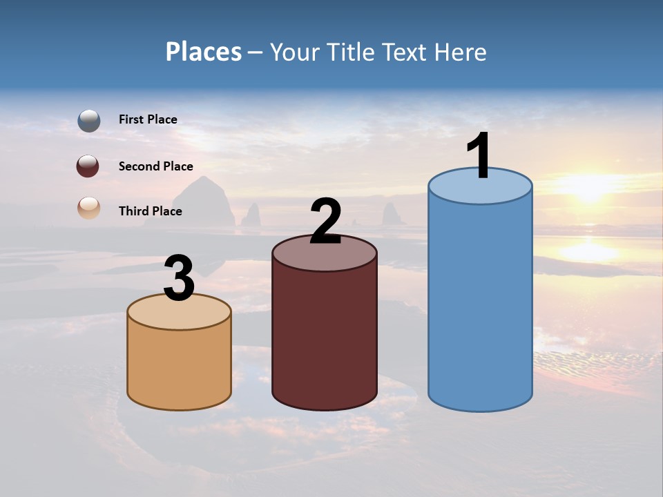 A Beautiful Sunset Over The Ocean With Rocks In The Background PowerPoint Template