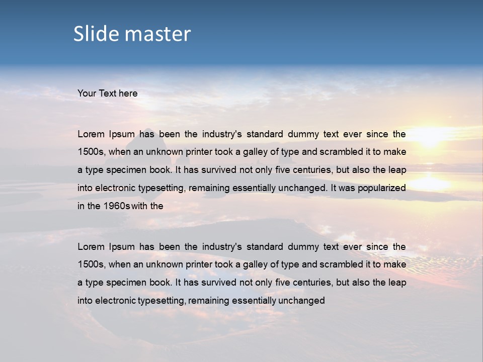 A Beautiful Sunset Over The Ocean With Rocks In The Background PowerPoint Template