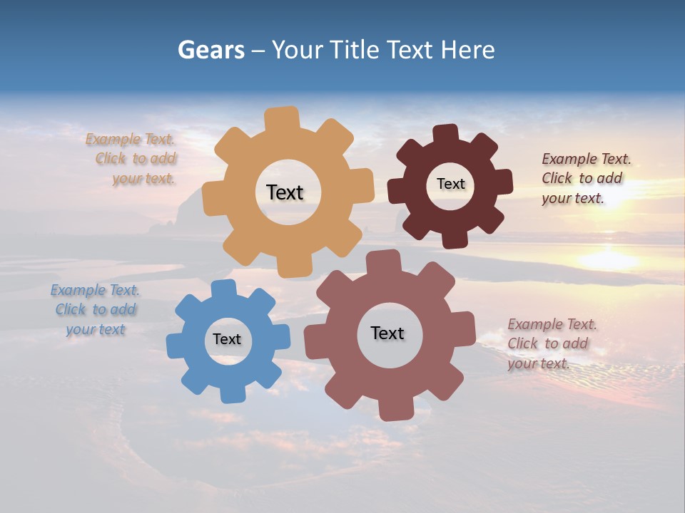 A Beautiful Sunset Over The Ocean With Rocks In The Background PowerPoint Template