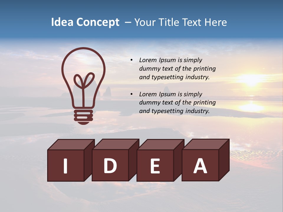 A Beautiful Sunset Over The Ocean With Rocks In The Background PowerPoint Template