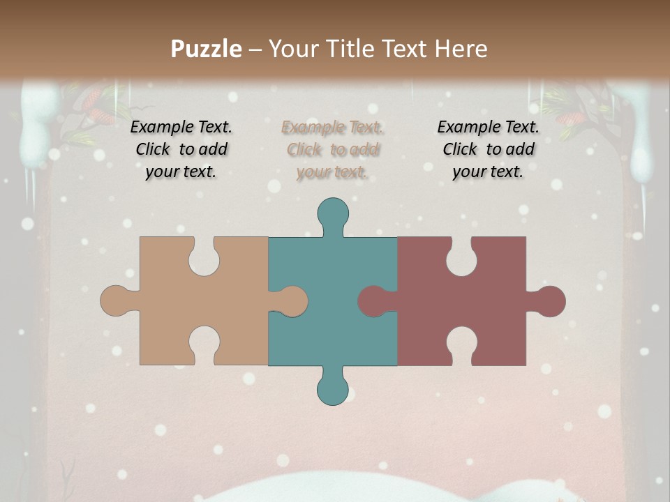 A Picture Of A Fox In The Snow PowerPoint Template