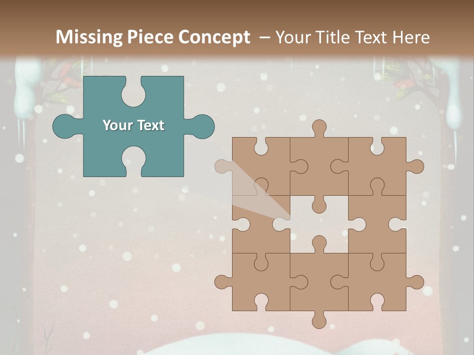 A Picture Of A Fox In The Snow PowerPoint Template