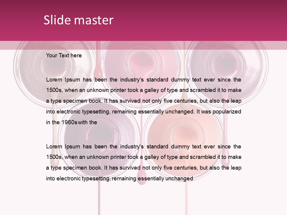 A Group Of Paint Bottles With Dripping Paint On Them PowerPoint Template