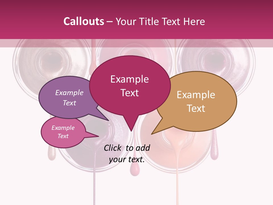 A Group Of Paint Bottles With Dripping Paint On Them PowerPoint Template