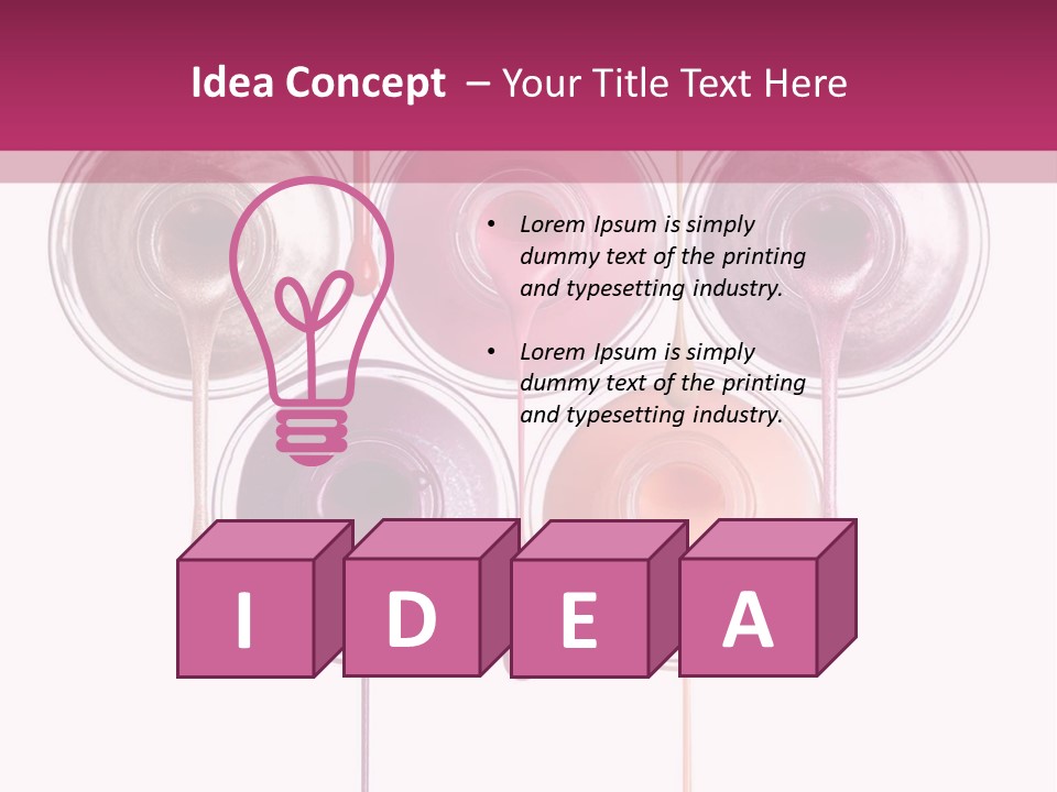 A Group Of Paint Bottles With Dripping Paint On Them PowerPoint Template