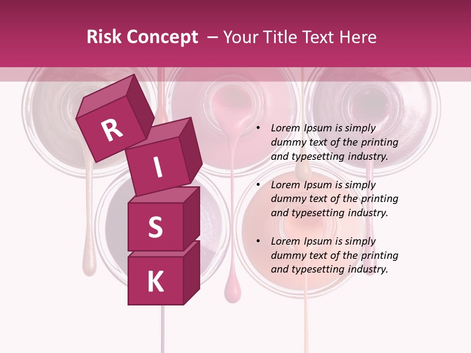 A Group Of Paint Bottles With Dripping Paint On Them PowerPoint Template