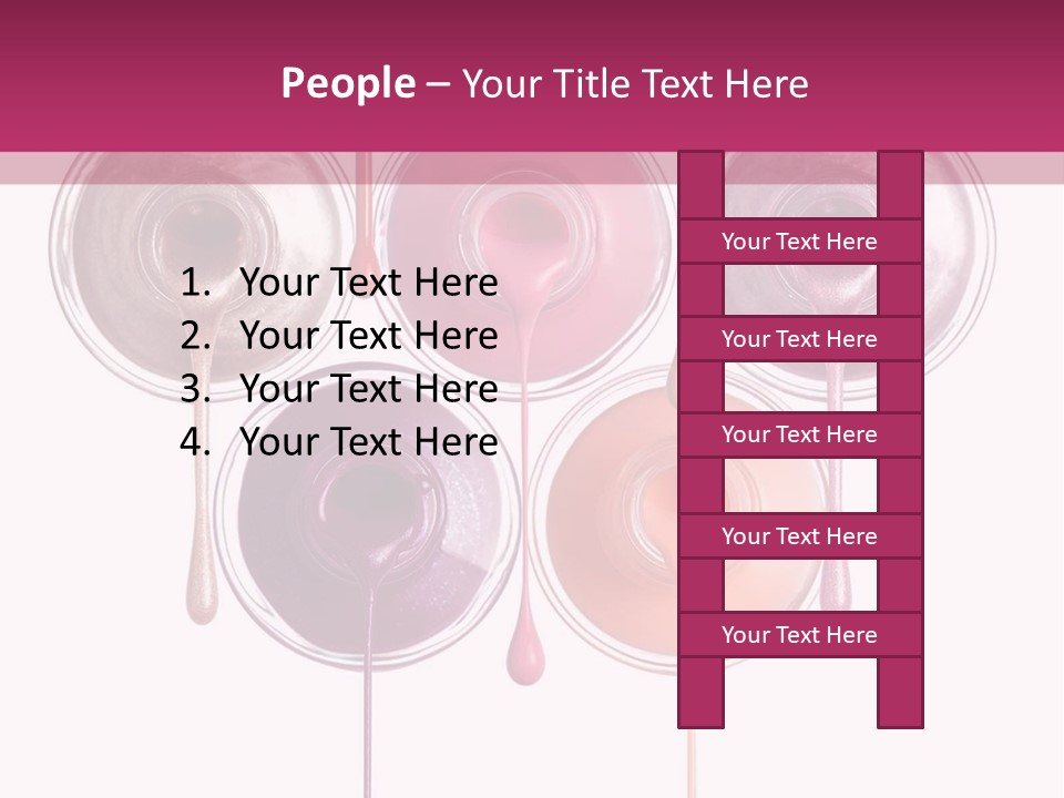 A Group Of Paint Bottles With Dripping Paint On Them PowerPoint Template