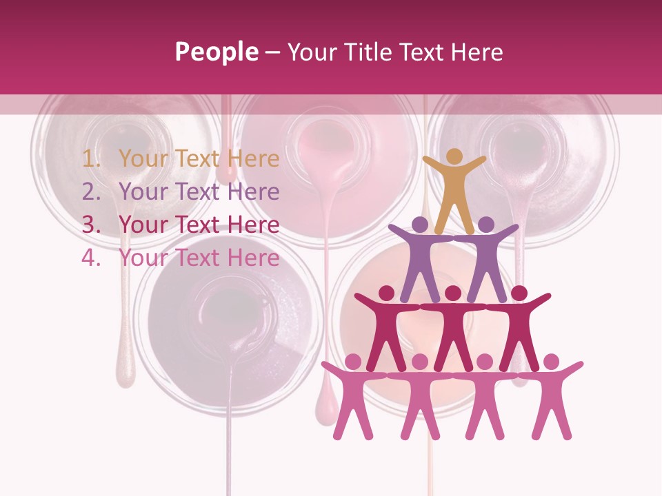 A Group Of Paint Bottles With Dripping Paint On Them PowerPoint Template