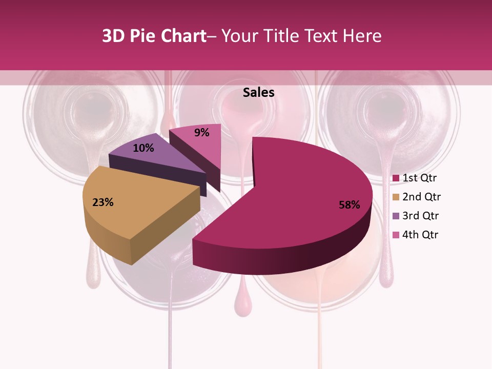 A Group Of Paint Bottles With Dripping Paint On Them PowerPoint Template
