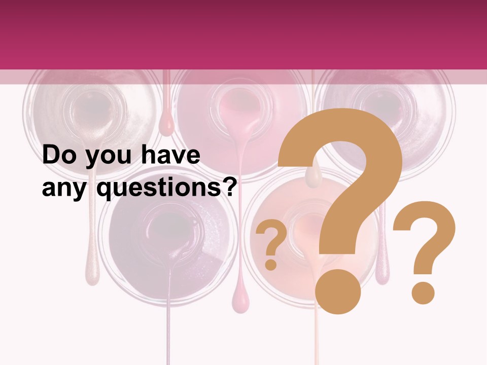 A Group Of Paint Bottles With Dripping Paint On Them PowerPoint Template