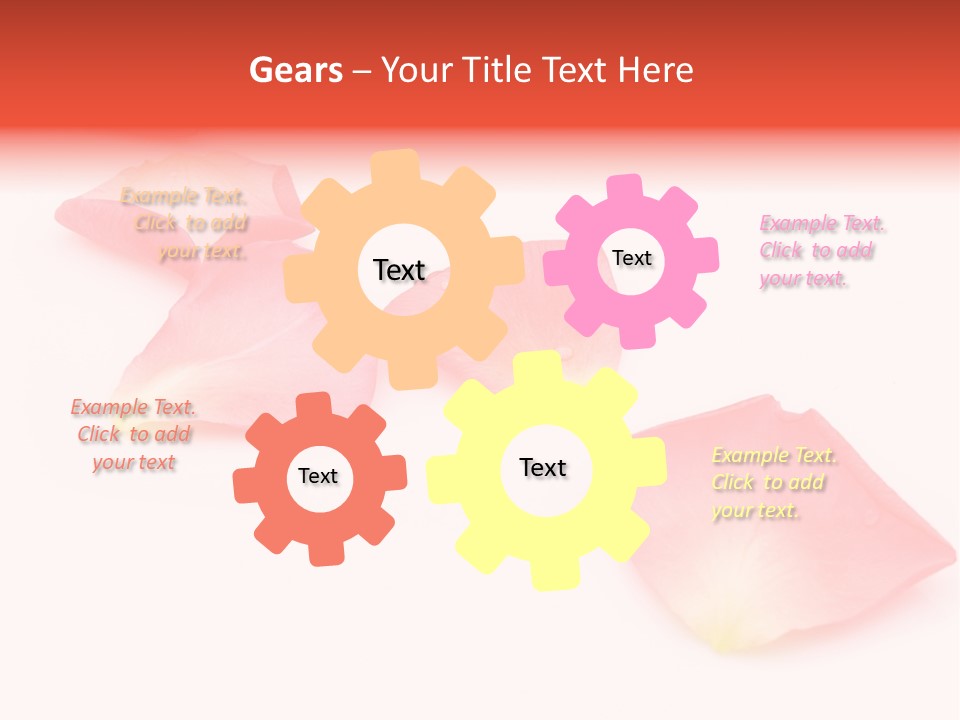 A Group Of Pink Flowers On A White Background PowerPoint Template