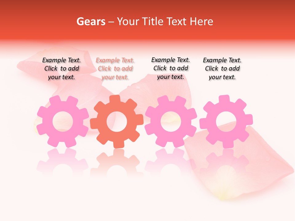 A Group Of Pink Flowers On A White Background PowerPoint Template