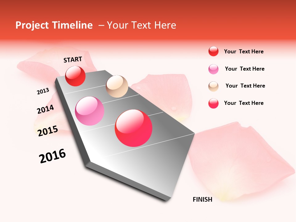 A Group Of Pink Flowers On A White Background PowerPoint Template