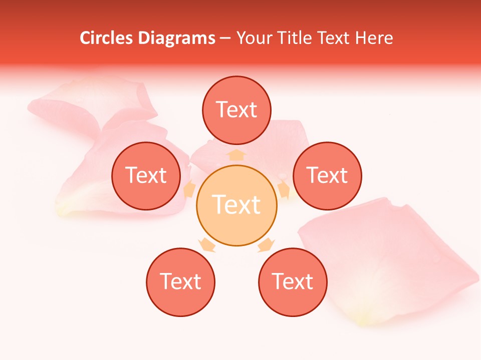 A Group Of Pink Flowers On A White Background PowerPoint Template