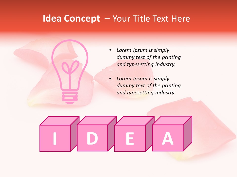 A Group Of Pink Flowers On A White Background PowerPoint Template