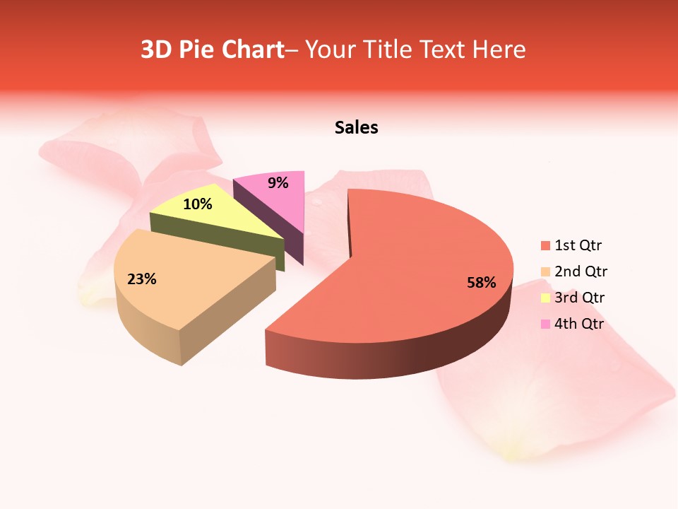 A Group Of Pink Flowers On A White Background PowerPoint Template