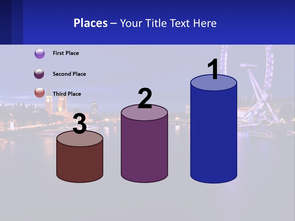 A Ferris Wheel In The Middle Of A River At Night PowerPoint Template