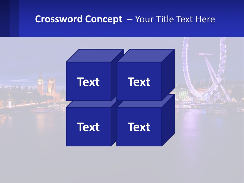 A Ferris Wheel In The Middle Of A River At Night PowerPoint Template