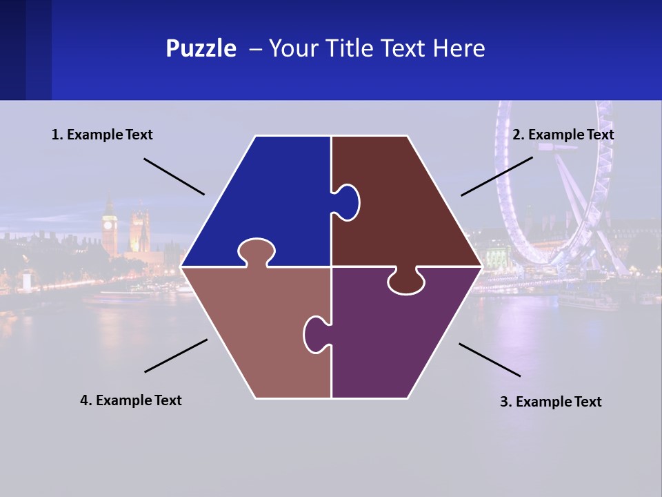 A Ferris Wheel In The Middle Of A River At Night PowerPoint Template