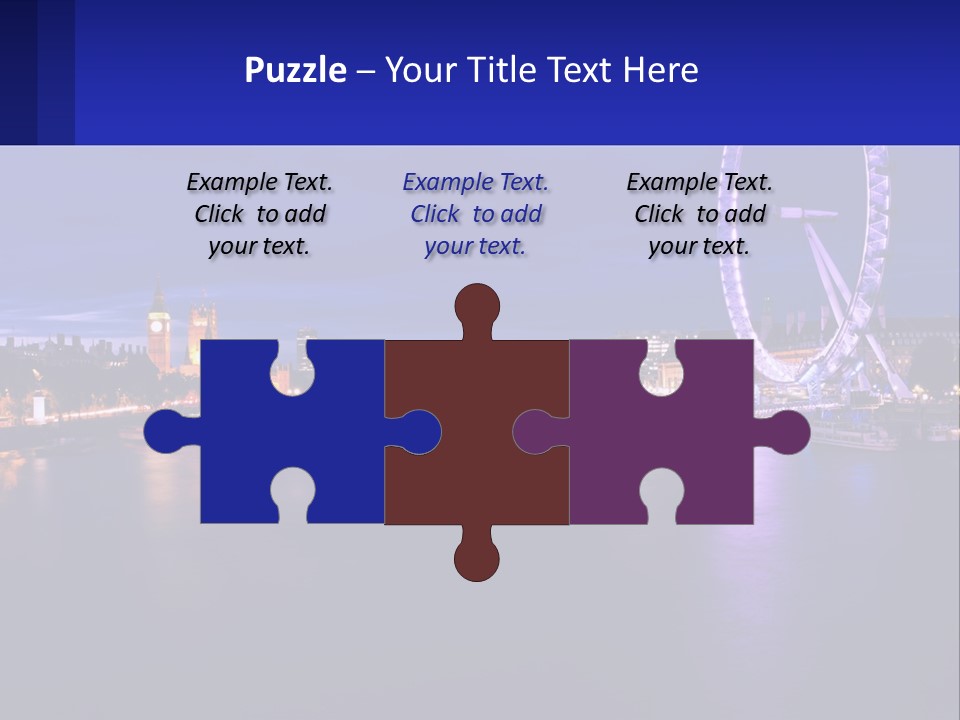 A Ferris Wheel In The Middle Of A River At Night PowerPoint Template