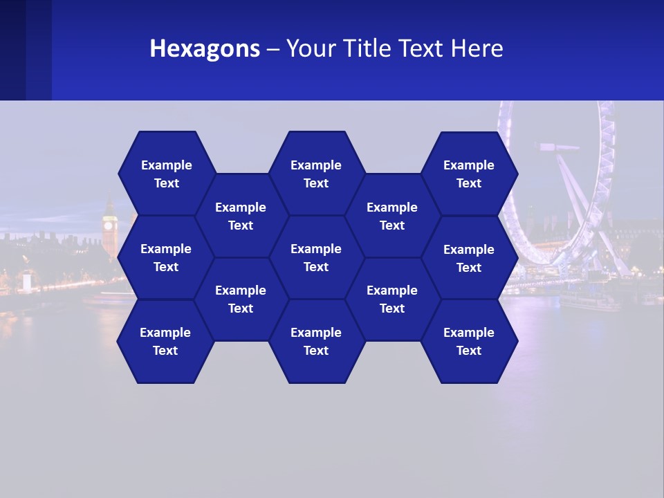 A Ferris Wheel In The Middle Of A River At Night PowerPoint Template