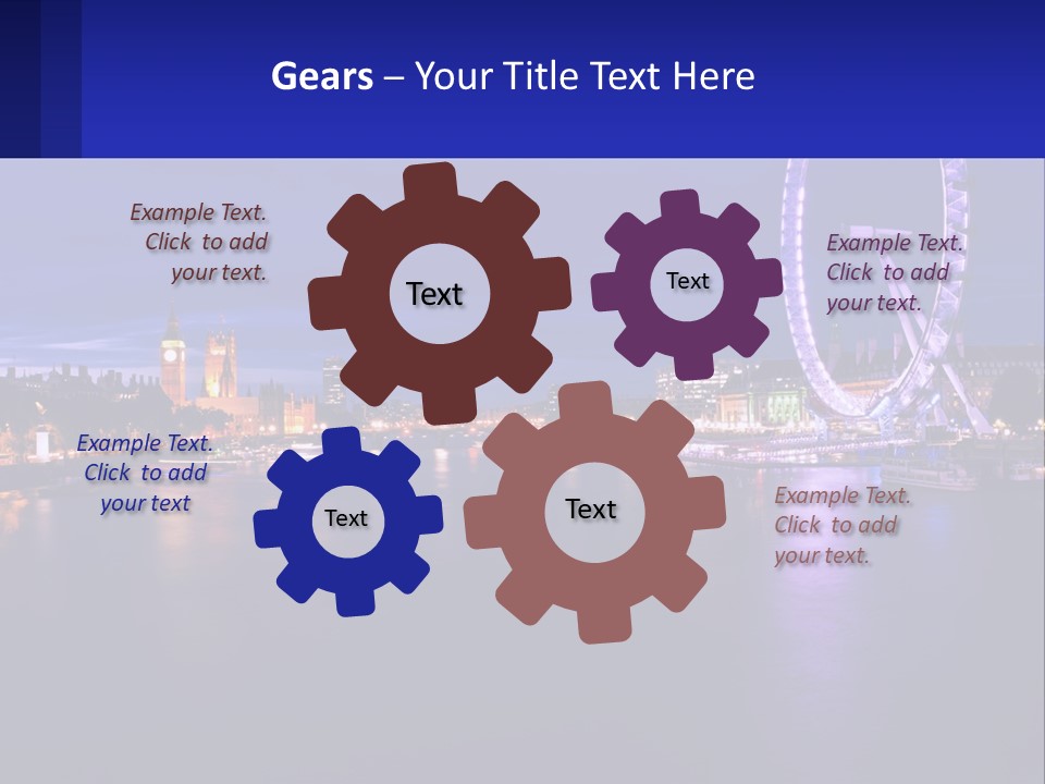 A Ferris Wheel In The Middle Of A River At Night PowerPoint Template